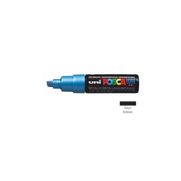 Marcador Uniball Posca PC8K 8,0mm Azul Metálico