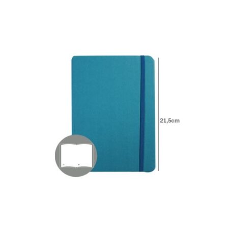 Bloco de Notas Liso 21,5x14,5cm Semi Pele Azul 116Fls (agenda)