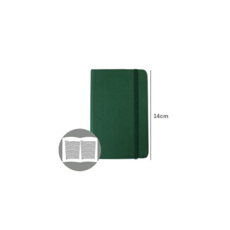 Bloco de Notas Pautado 14x9cm Semi Pele Verde Esmeralda 116Fls (agenda)