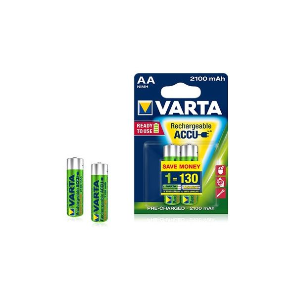 Pilhas Recarregáveis “Ready 2 Use“ Varta 2100mAh AA HR6 1.2V Pack2 (56706)