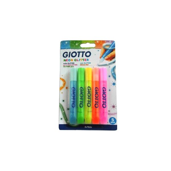 Marcadores Giotto Glitter Glue Neon 5×10,5ml