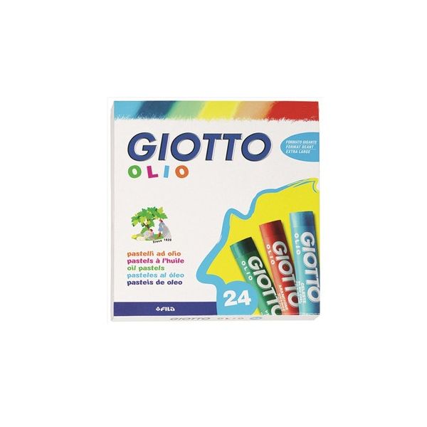 Lápis Pastel a Oleo Giotto “Olio” com proteção de papel individual 24unid