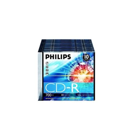 CD-R Philips 700Mb 52x 80min Slim Pack 10