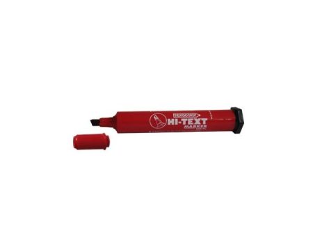 Marcador Grosso 4,5mm Hi-Text Marker Ponta Biselada 830PC Vermelho 12un Fibracolor