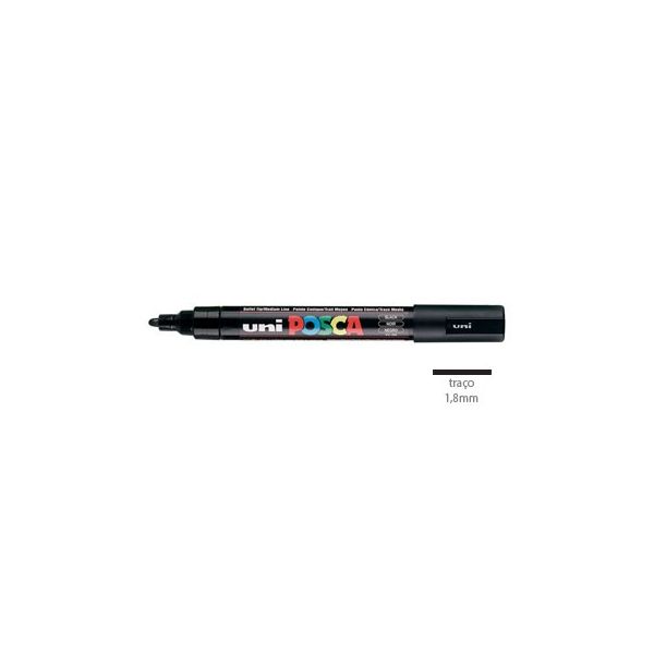 Posca Marcador 1,8mm Preto Uniball PC5M