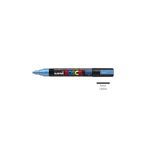 Posca Marcador 1,8mm Azul Metálico Uniball PC5M