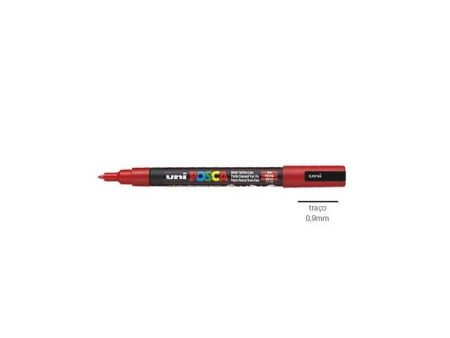 Posca Marcador 0,9mm Vermelho Uniball PC3M