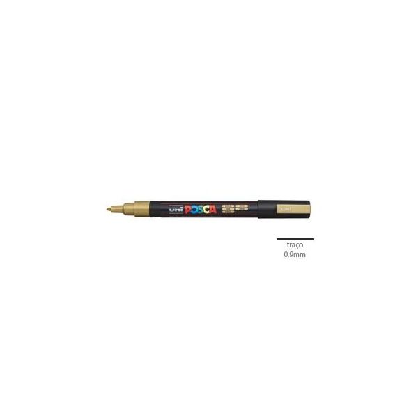 Posca Marcador 0,9mm Ouro Uniball PC3M