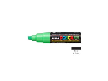 Posca Marcador 8,0mm Verde Fluorescente Uniball PC8K