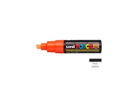 Posca Marcador 8,0mm Laranja Fluorescente Uniball PC8K