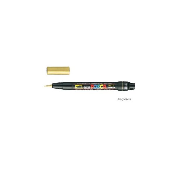 Posca Marcador Ouro Uniball PCF350 Livre