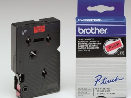 Brother Fita Vermelha / Preta Gravação P-Touch PT500/PT8E/PT2000/PT3000/PT5000 9mm