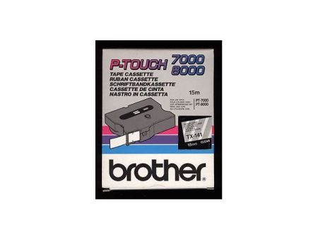 Brother Fita Transparente / Preta Gravação P-Touch PT7000/PT8000 e PT/PC 18mmx15mts