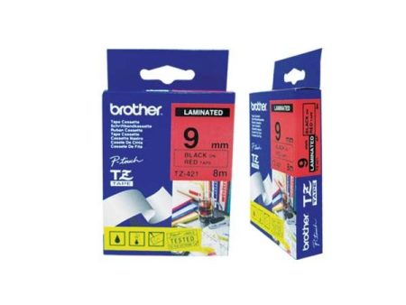 Brother Fita Vermelha / Preta Gravação P-Touch 9mm 5un