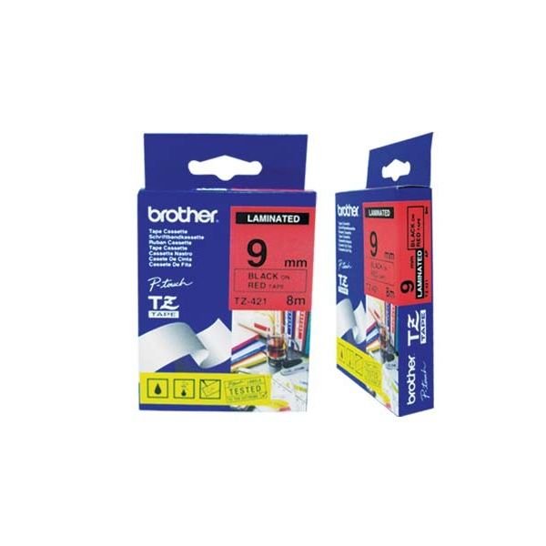 Brother Fita Vermelha / Preta Gravação P-Touch 9mm 5un