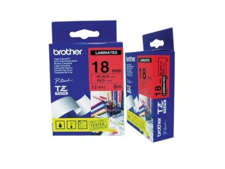 Brother Fita Vermelha / Preta Gravação P-Touch 18mm