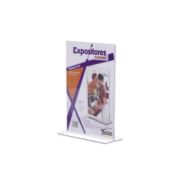 Expositor Porta Preços Acrílico 2 Face A4 em ''T'' 98202