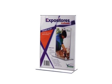 Expositor Porta Preços Acrílico 2 Face A5 em ''T''