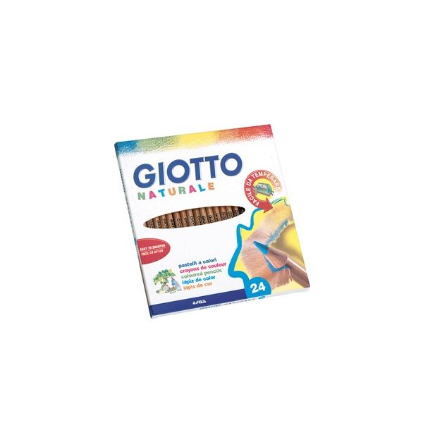 Giotto Lápis Cor 18cm Natural Cx Cartão 24un