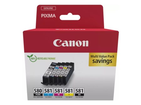 Pack 5x Tinteiros Canon 580/581 4 Cores 2078C007