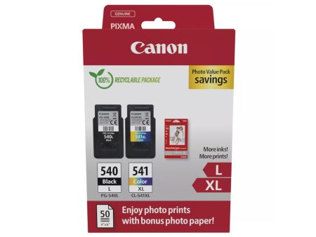 Pack Tinteiros Canon 540L/541XL Preto/Cor + Papel 5224B012